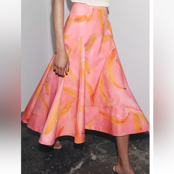 ZARA PRINTED MIDI SKIRT - Picture 9 of 15